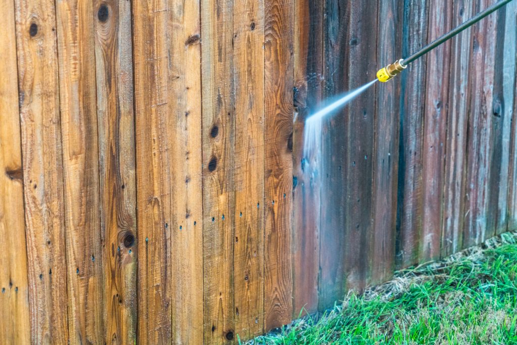 Power Washing Wooden Fence